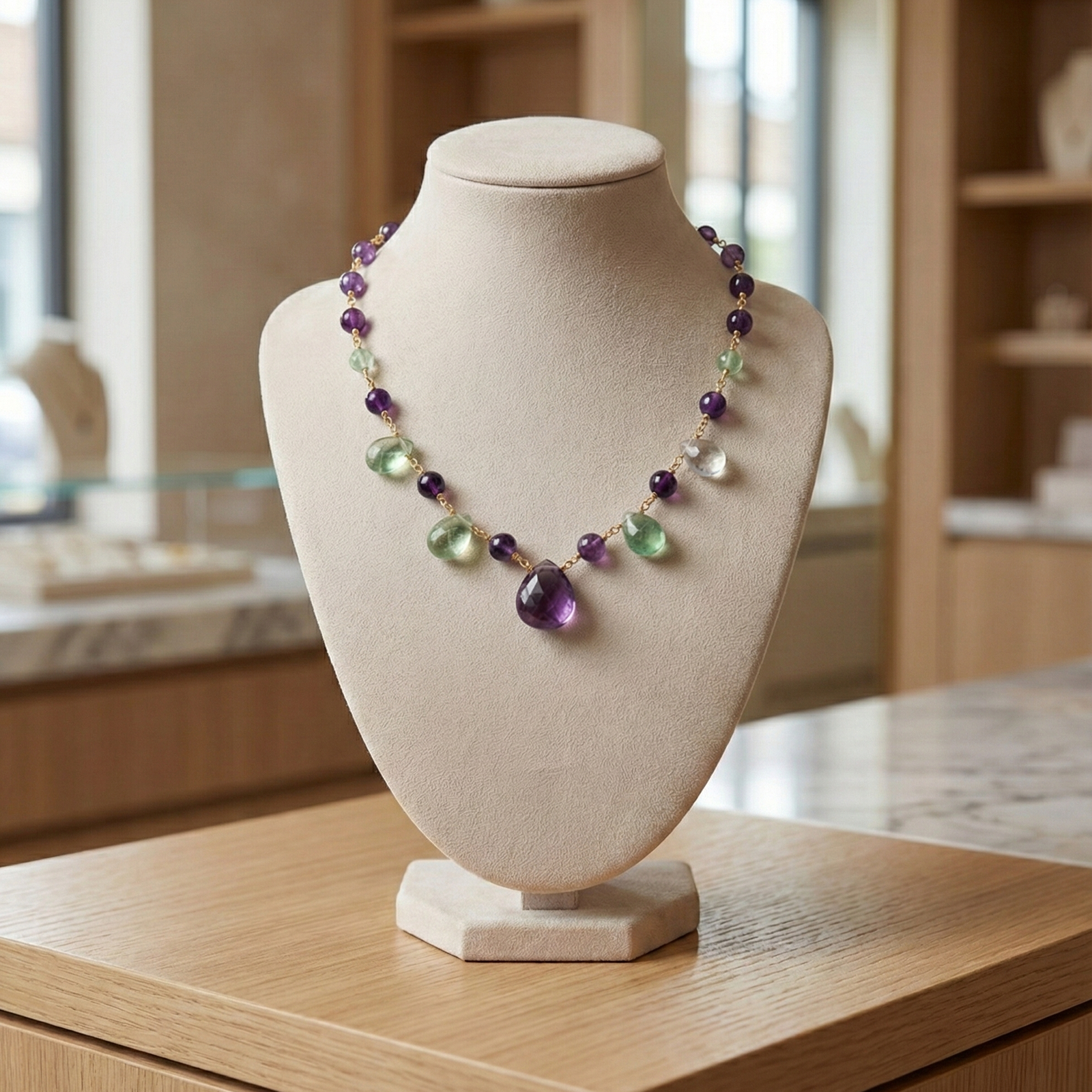 Collar en Cuarzo y Amatista