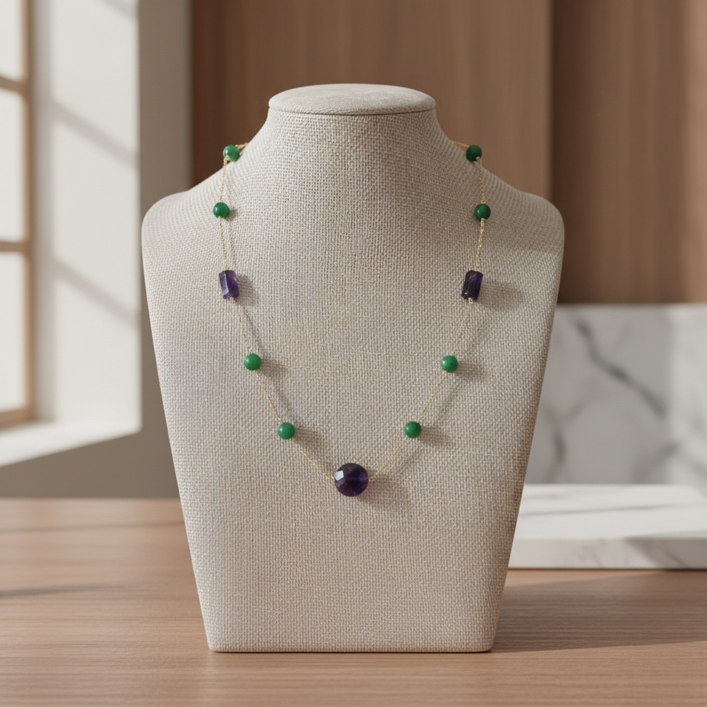Collar en Jade y Amatista