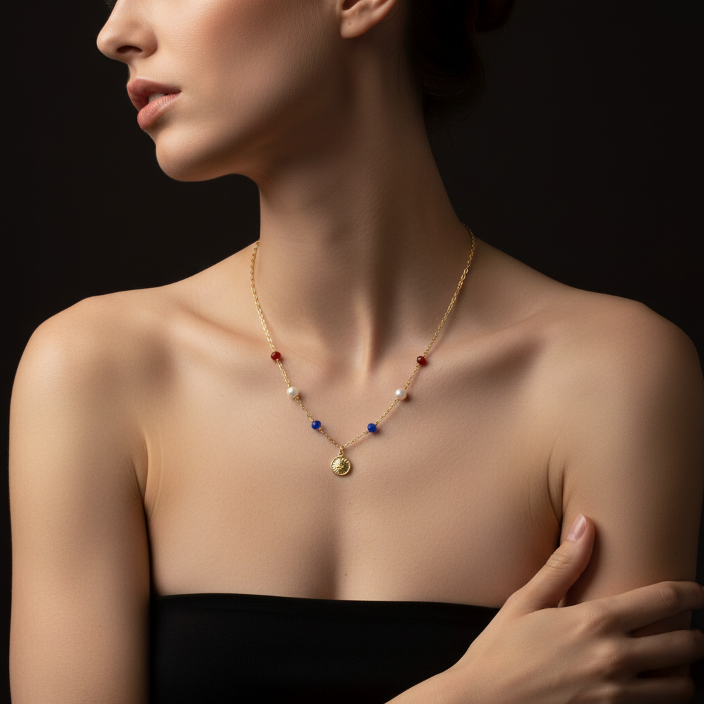 Collar en Piedras Naturales con Dije