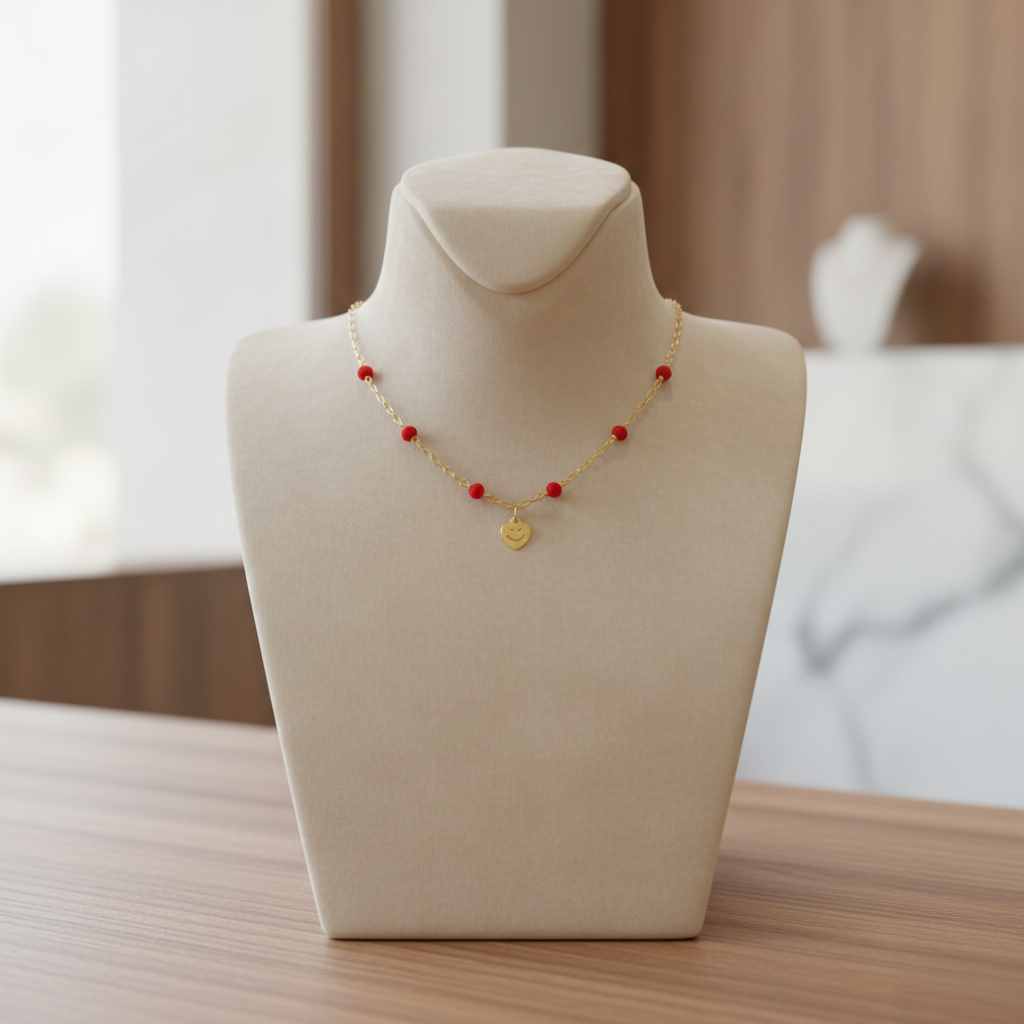 Collar en Jaspe Rojo con Dijes