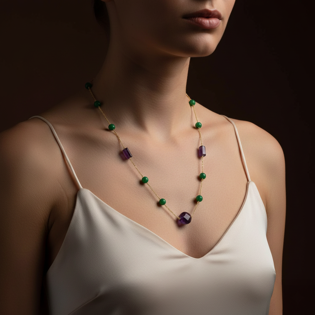 Collar en Jade y Amatista