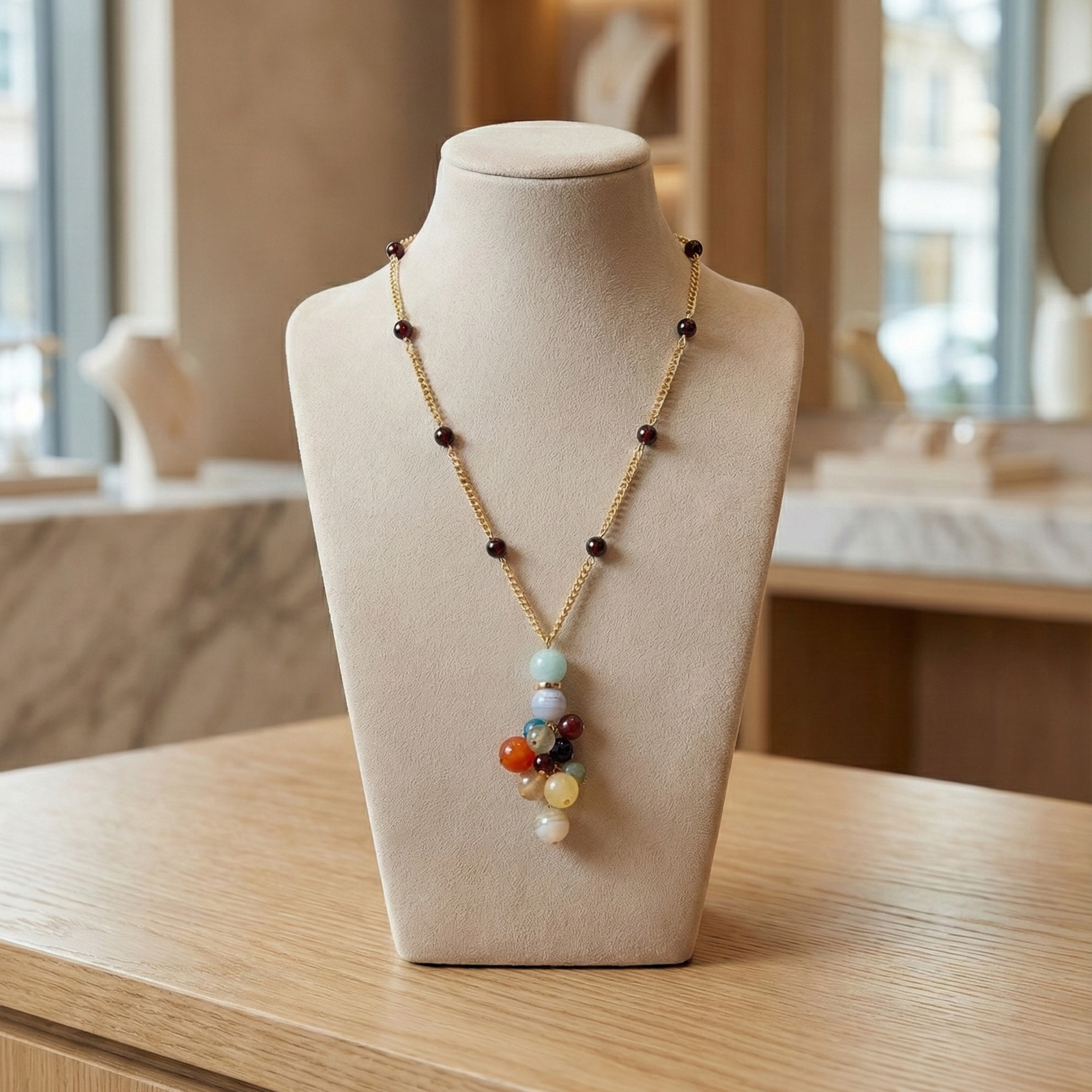 Collar en Piedras Naturales con Cascada