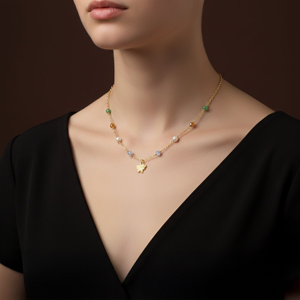 Collar en Piedras Naturales con Dije