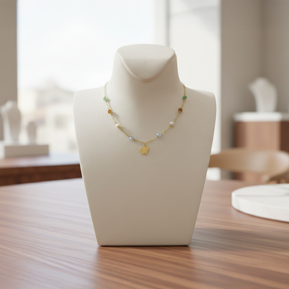 Collar en Piedras Naturales con Dije