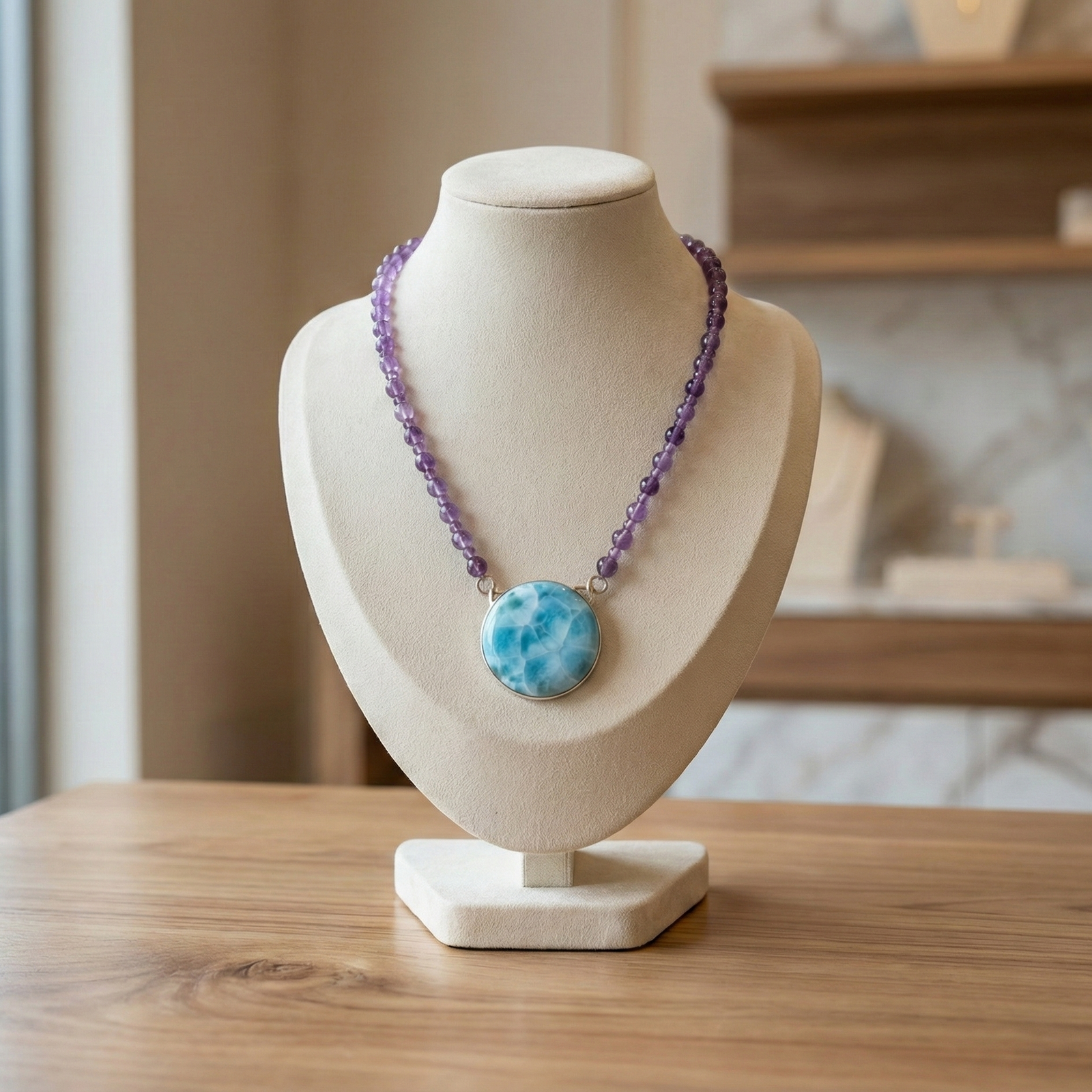 Set en Larimar con Amatista